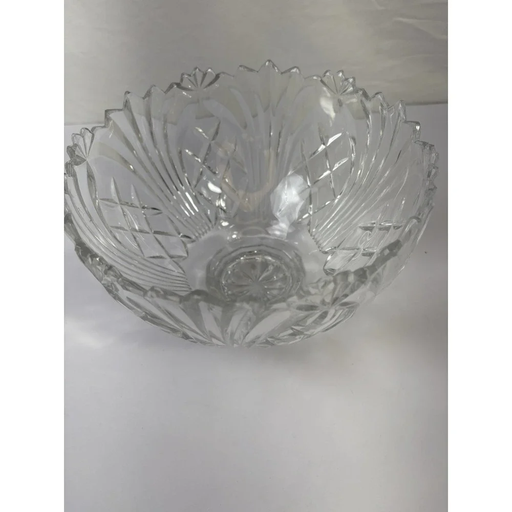 Vintage Lead Crystal Pedestal Bowl‎ 9